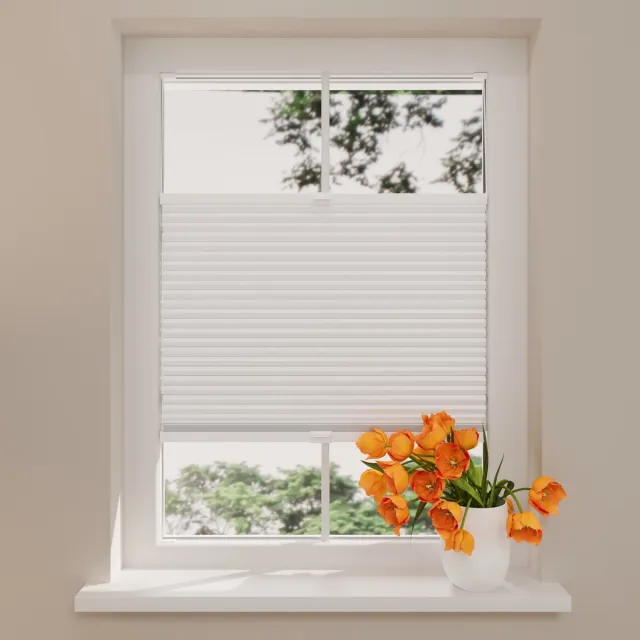 DTCH Plissegordijn Thermo - Verduisterend - 25 mm - White - 50 x 130