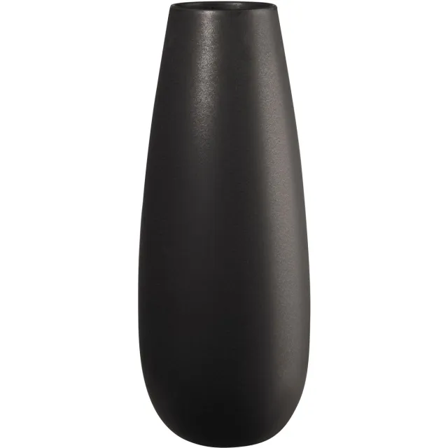 ASA Selection ease Vaas Black Iron, bloemenvaas, vloervaas, decoratieve vaas, aardewerk, matzwart, H 45 cm, 92031174