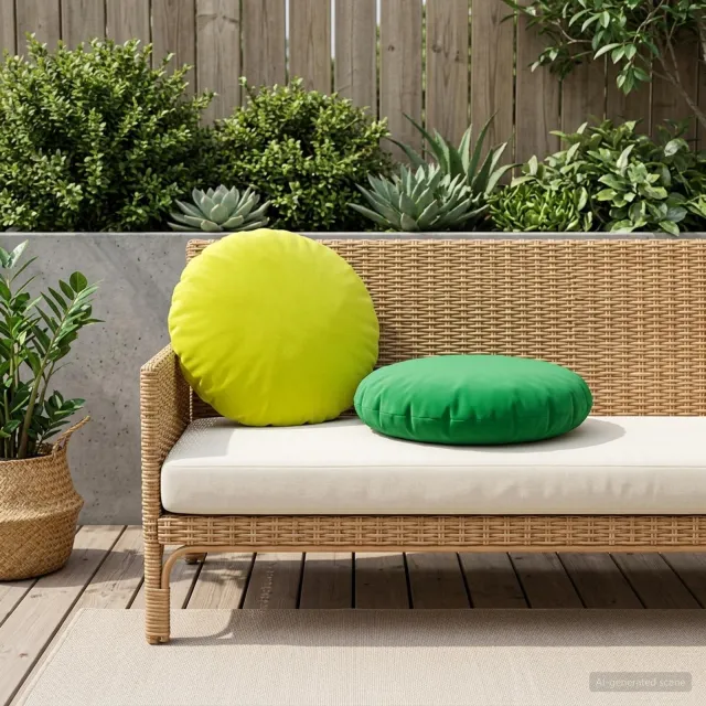 vidaXL Plaid kussen 2 st HEERLEN Helder groen Dia. 50 cm Polyester