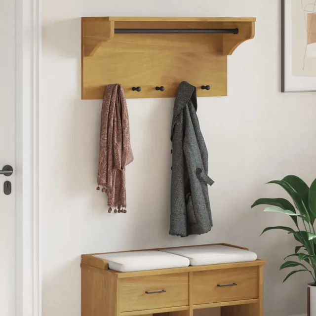 vidaXL Wandkapstok SANDNES 87x30x42 cm massief grenenhout