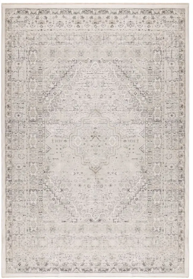 Muratap Vintage Vista Klassiek Laagpolig Vloerkleed Crème/Zilver- 200x290 CM Grijs