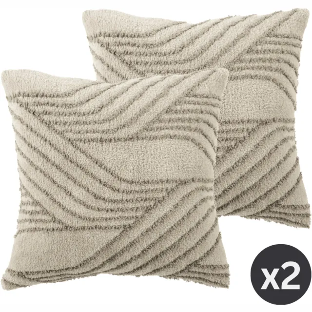 Tiseco Sierkussen (Gevuld) EVERLY -SET/2 - Pluizig - Woonkamer, taupe