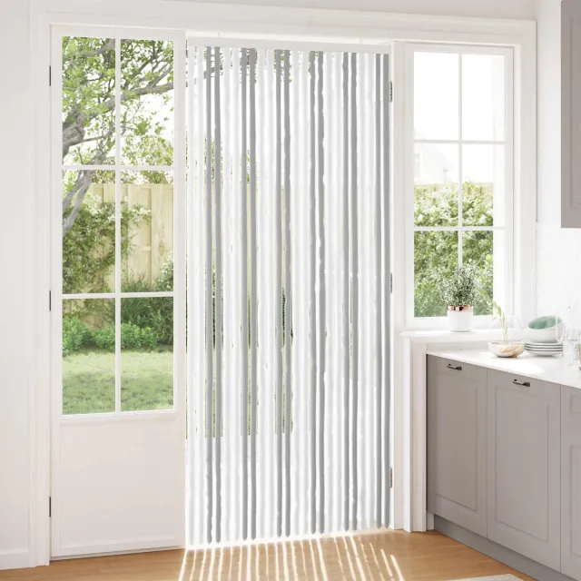 vidaXL Insecten Gordijn Chenille Lichtgrijs en wit. 100 x 230 cm