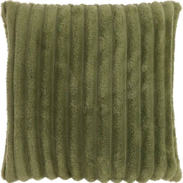 Unique Living Sierkussen Lex - Polyester - Groen - 50x50 cm - Winter Green - Brede Rib