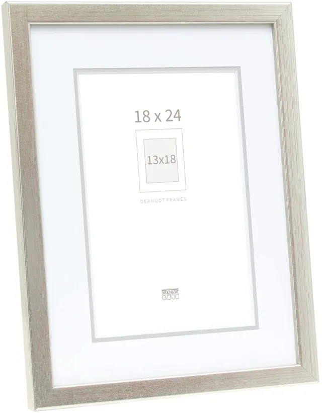 Deknudt Frames fotolijst S41JD1 P1 - zilver - passe-partout - 13x18 cm
