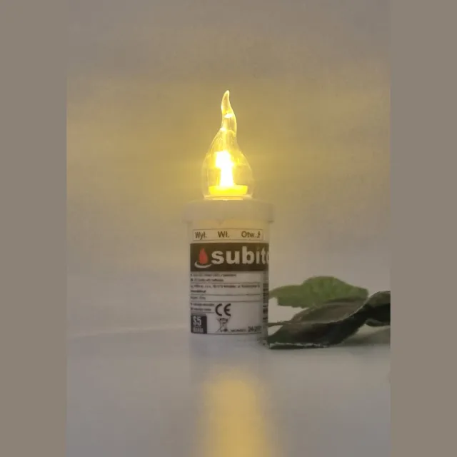 Subito Led kaars, S5, Warm wit, 1440 branduren, Inclusief batterij, Flikkerend led, Kaars, Led