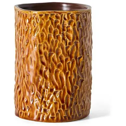 HKLIVING aardewerken vaas Rugged 9x12 cm - caramel