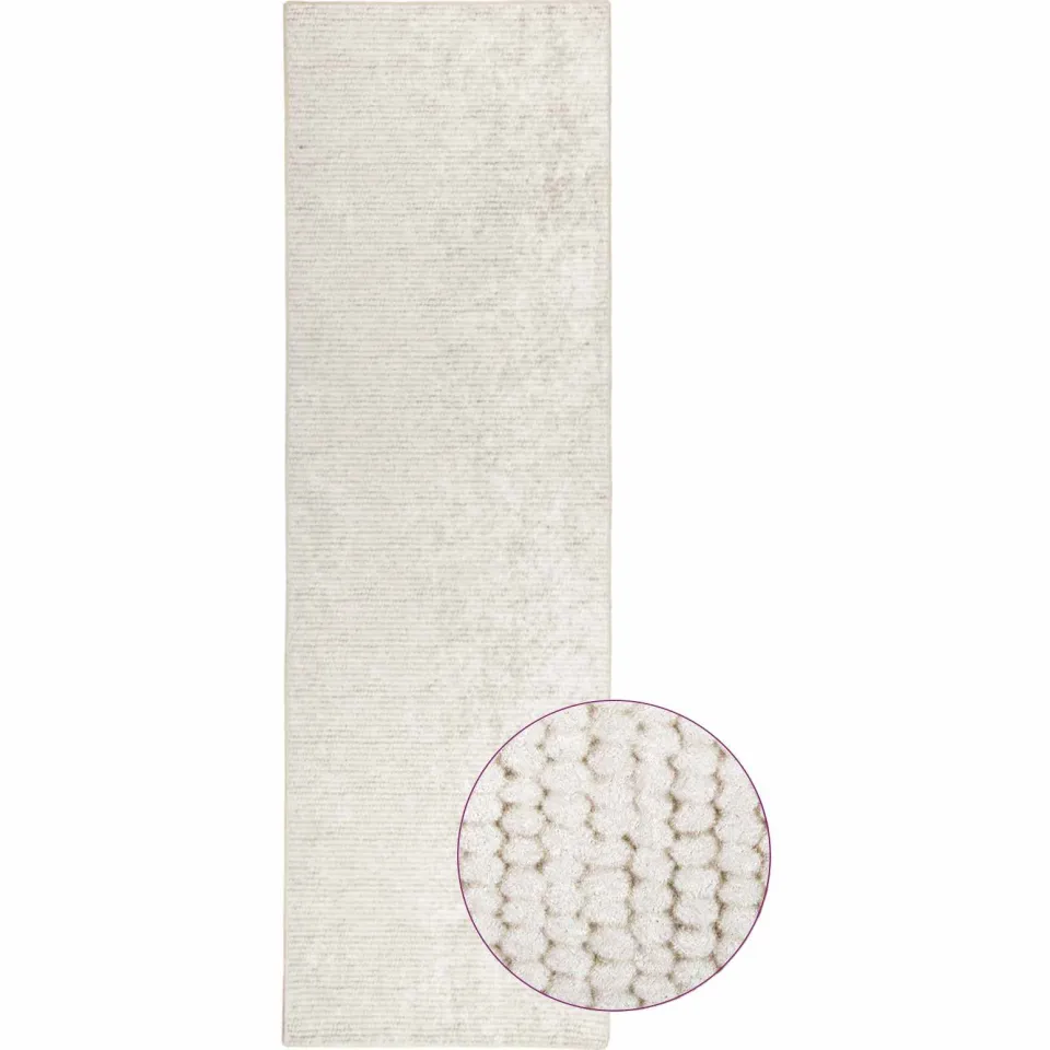 vidaXL Vloerkleed Crèmekleurig 100 x 300 cm 100% Polyester 3 mm, foto 3