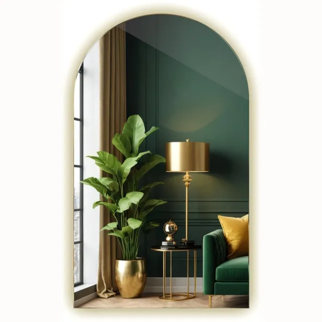 TULUP Spiegel – Niereguliere Spiegel 50x90 cm – Grote Wandspiegel – Luxe Slaapkamer Spiegel – Neutraal Licht 4000 K – Decoratieve Spiegel Koud licht