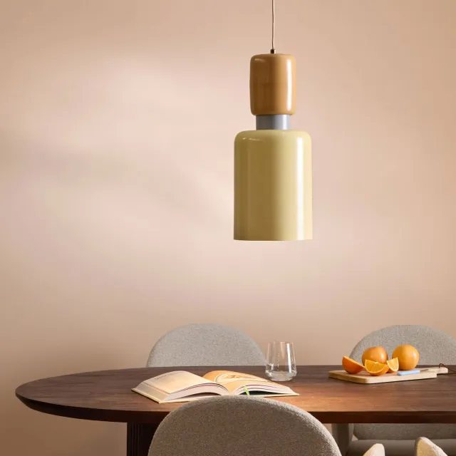NOUS Living hanglamp Kiki (Ø20x51 cm) Geel/blauw