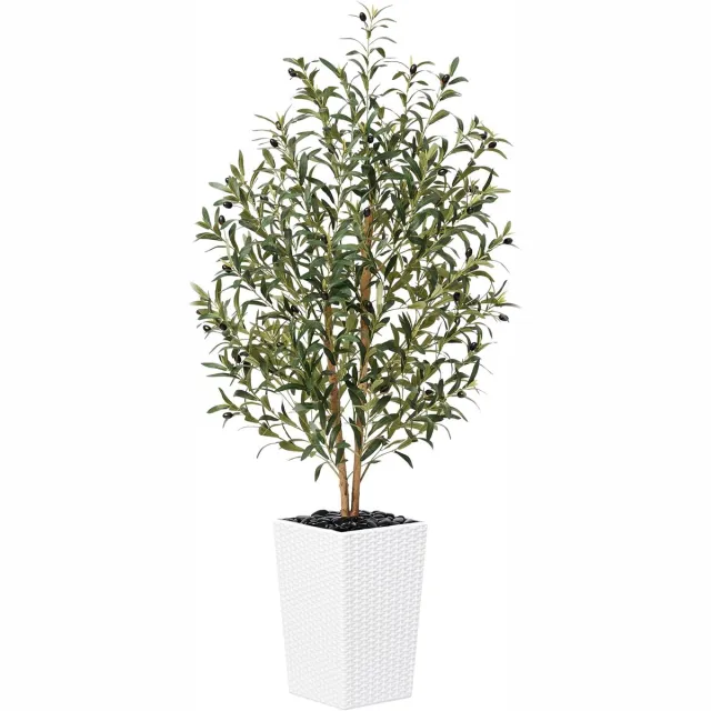 Unyqoos Levensechte Grote Kunstolijfboom van 150 cm met Verstelbare Takken voor Binnen en Buiten groen