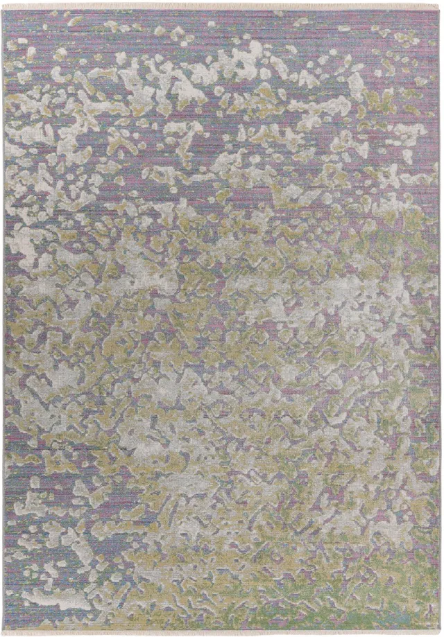 Padiro design laagpolig vloerkleed 80 x 150 cm - groen - modern abstract ontwerp - voor vloerverwarming - van polypropyleen