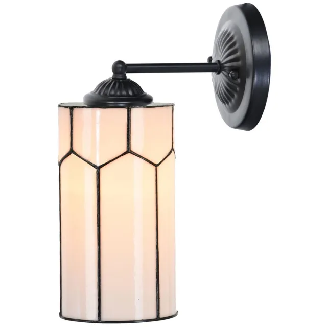 Coloured by Art Tiffany wandlamp zwart met Gatsby - Art Deco Trade Wit