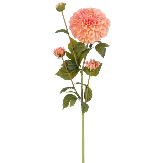Mica Decorations kunstbloem Dahlia Roze/oranje