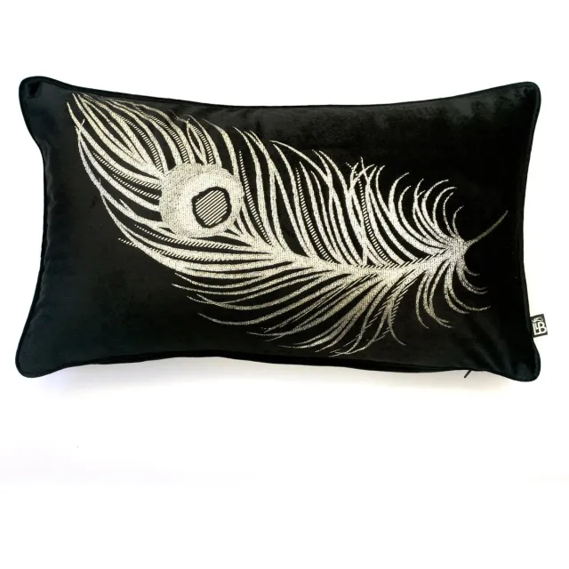 Ulster Weavers Kussen - Dandy - Ulster Weavers - Met binnen kussen - Zwart en goud - 30 cm x 50 cm