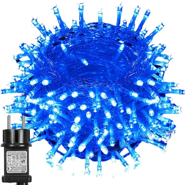 MUPOO Blauw Kerstverlichting Buiten - 30 m 300 LED's - 8 modi - IP44 Waterdicht - met Timer en Geheugenfunctie - Ideaal voor Binnen en Buiten - Perfect voor Kerstdecoratie - Kerstversiering