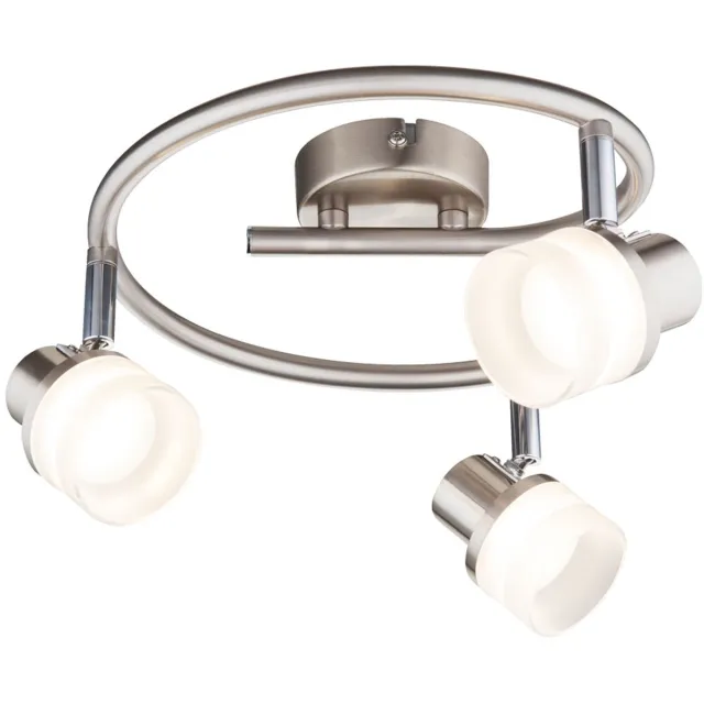 Globo Lighting Plafondlamp Spotverlichting Woonkamerlamp LED-spot verstelbaar, chroom acryl, draaibare spots, 3x 3,5W 190lm warm wit, DxH 26 x13,9 cm zilver