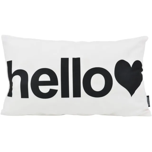 Gek op Kussens! Hello Wit | 30 x 50 cm | Kussenhoes | Katoen/Polyester