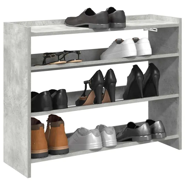 vidaXL Schoenenrek 80x25x62 cm bewerkt hout betongrijs