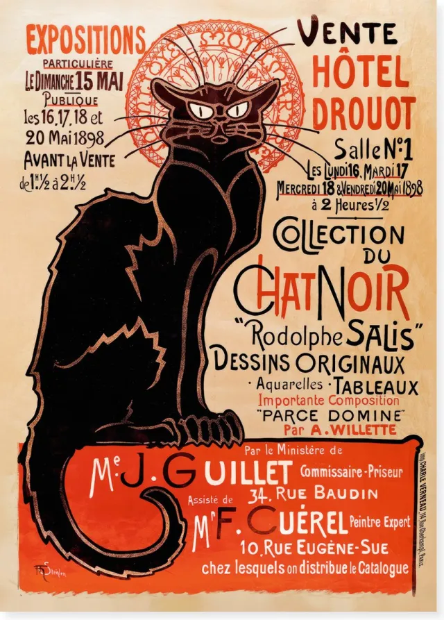 Museum Webshop Poster, 50x70, Le chat Noir, Theophile Steinlen multi