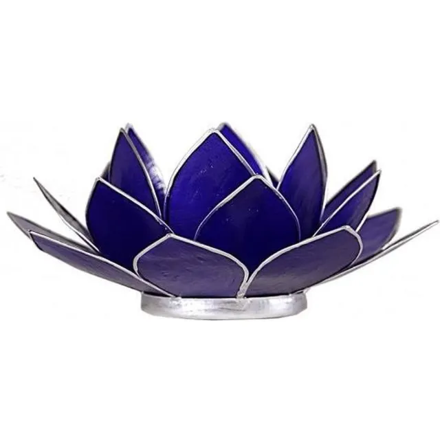 Phoenix Import Mani Bhadra Lotus sfeerlicht indigo 6e chakra zilverrand (Ø 13.5 cm)