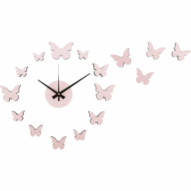 Karlsson Wandklok Diy Butterfly - Roze - Ø35cm - Wandklok Scandinavisch