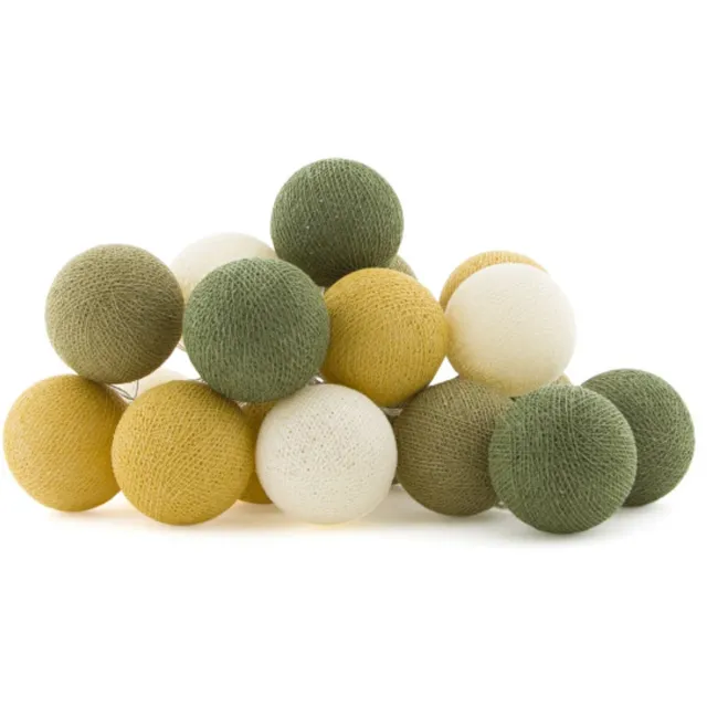 Cotton Ball Lights LED lichtslinger voor binnen - Handgemaakt en Fairtrade - 20 lampjes - Jungle