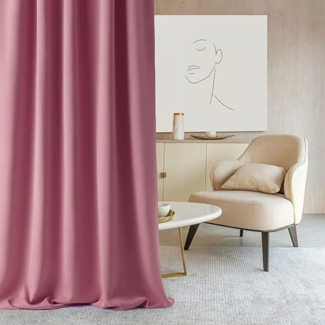 Zoranta Verduisterend gordijn met plooiband, 140 x 230 cm, roze, 1 stuk