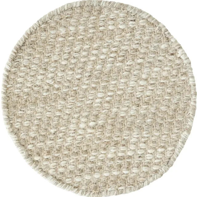Must Living Asuri vloerkleed rond wol en katoen zand - Ø150 cm Beige