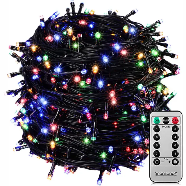 Monzana Lichtsnoer 200 LEDS – Afstandsbediening Timer – Multicolor