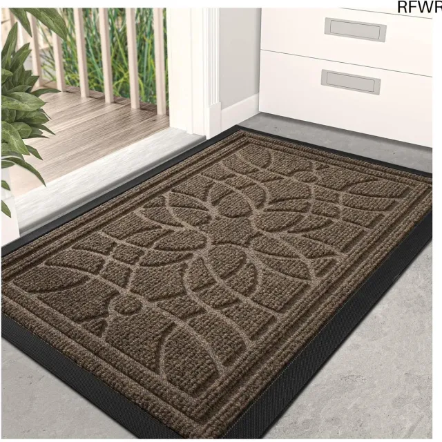 RFWR Zware Deurmat 40 x 60 cm - Antislip en Wasbaar voor Binnen en Buiten Bruin