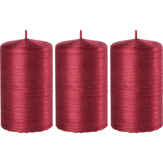Enlightening Candles Cilinderkaars/stompkaars - 3x - rood - 6 x 10 cm - 25 branduren - sfeerkaarsen - kaarsen - Woondecoraties