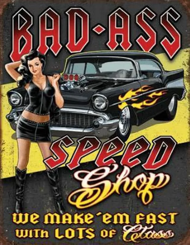 Desperate Enterprises Wandbord - Bad ass speed shop -30x40cm multi