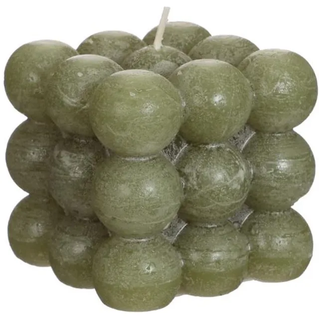 Ideas 4 Seasons Mosgroen Bubbel Kaars 8x8x8 Cm