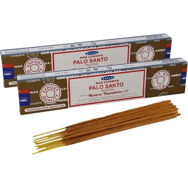 Satya Nag Champa wierrook stokjes Palo Santo geur - 30x - Lichaam in balans - Meditatie - staafjes van 21 cm Multi