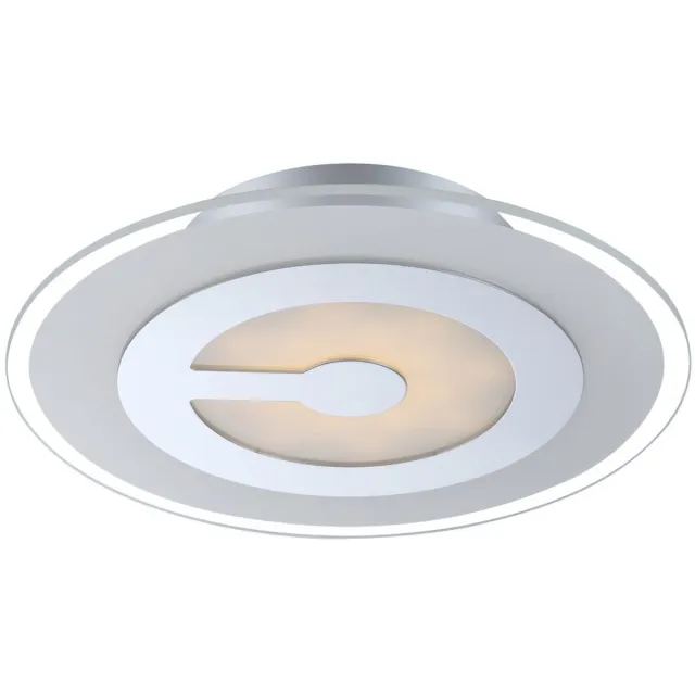 Globo 9 Watt plafond LED gastenkamerlamp glas wit gesatineerd chroom verlichting Globo 41698-3 zilver
