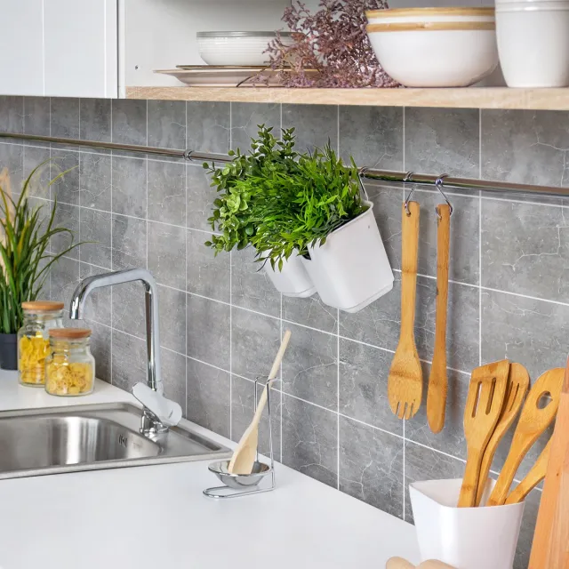 Ambiance Sticker Zelfklevende tegelmuurstickers voor keuken en badkamer - 24 gewaxte betontegelstickers - 24 stickers 30x30cm Multi color