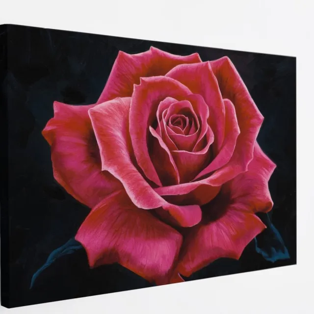 Saammp Canvas Schilderij - Roos - Rood - Kunst - Natuur - Abstract - 50x40 - Foto op canvas - Wanddecoratie - Muurdecoratie Woonkamer - Kantoor Decoratie Multicolor