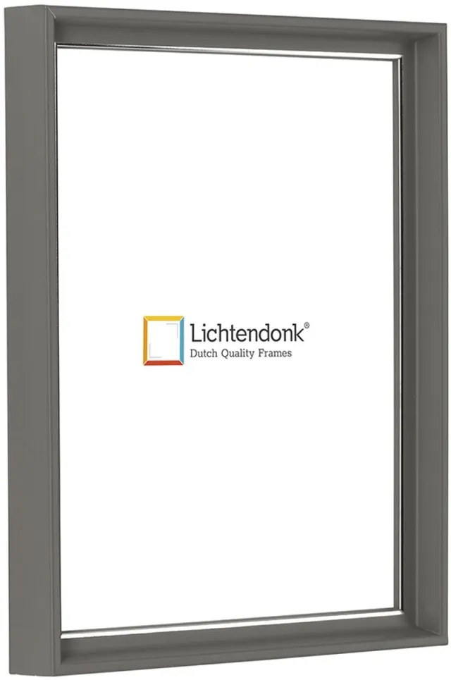 Lichtendonk Design Fotolijst - Grijs met Zilverlijn - Fotomaat 29,7x42 - Ontspiegeld glas - Art.nr. 10750005297421