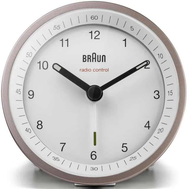 Braun BC07PW-DCF - Wekker - Analoog - Radiogestuurde tijdsaanduiding - Cijfers - Wit - Roze