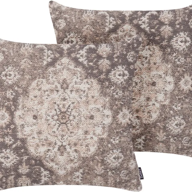 Beliani MIMISAL - Sierkussen set van 2 - Lichtbruin - 45 x 45 cm - Katoen