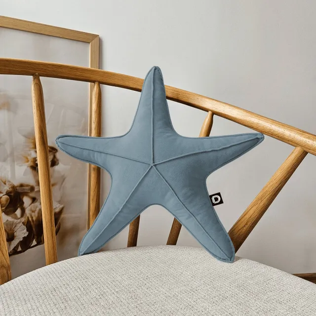 Decordruk VELVET - Decoratieve Sterkussen - Grijsblauw - Zacht - Zonder Rits