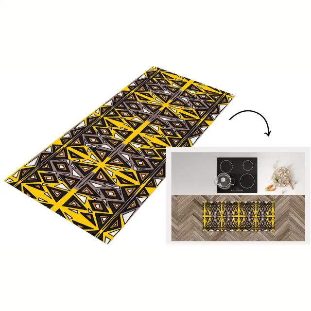 KitchenYeah Keukenloper - Loper keuken - Afrika - Geometrie - Patronen - Keukenloper vinyl Multicolor