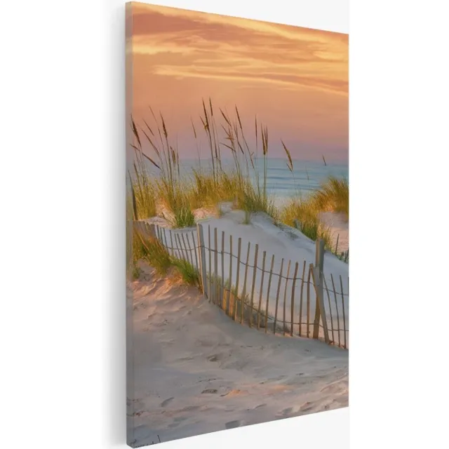Saammp Canvas Schilderij - Pad naar strand en zee - Duinen - 40x60 - Foto op canvas - Wanddecoratie - muurdecoratie Woonkamer - Slaapkamer decoratie - Canvas Print Multicolor