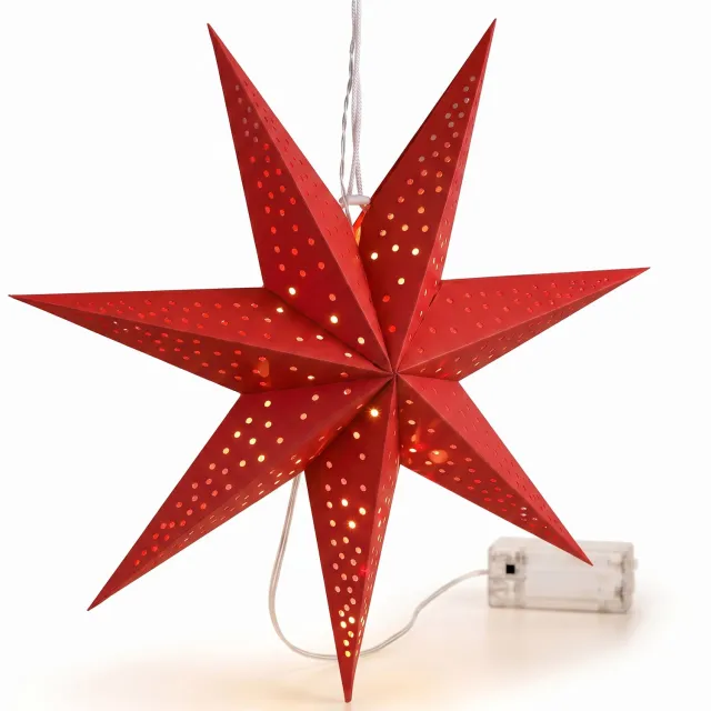 Casaria LED Kerstster 60cm - Draadloos Opvouwbaar - 10 LED´s Rood