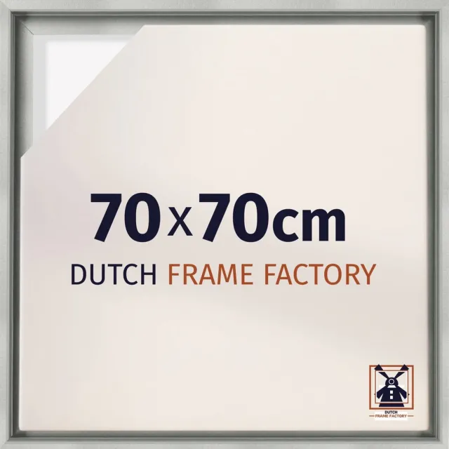 Dutch Frame Factory Baklijst 70x70 cm - Zilver Mat - Geschikt voor Canvasdoek - MDF Baklijst Lausanne