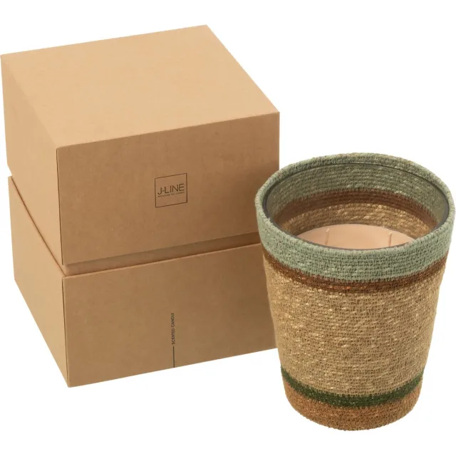 J-Line geurkaars Mand - Herbal Serenity - mix/beige - large - 75U Multi
