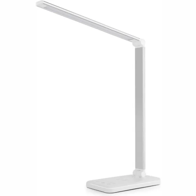 Bolture Daglicht Bureaulamp - Daglichtlamp Staand - Tafellamp Dimbaar - Hobbylamp met USB Oplaadpoort - 5 Standen - Wit