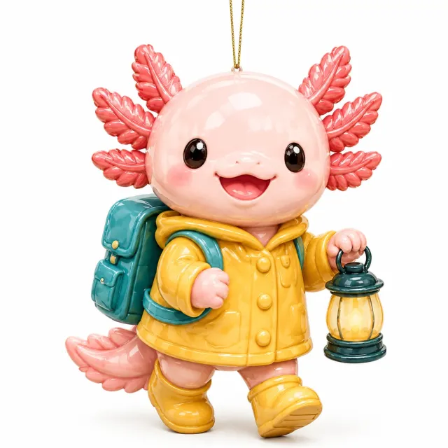 SWGOTA Adventskalender 2026 met axolotls - 24 platte acryl hangdecoraties met verschillende motieven, in doos Roze