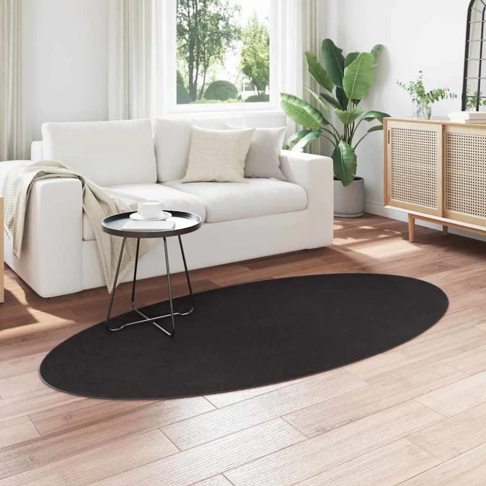 vidaXL Tapijt HUARTE Zwart 100% Polyester, foto 5